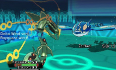 In Pokémon Omega Rubin und Pokémon Alpha Saphir kann Rayquaza eine Mega-Entwicklung durchführen