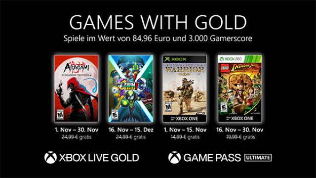 Games with Gold: Diese Spiele gibt es im November gratisNews  |  DLH.NET The Gaming People